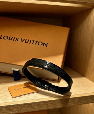 Louis Vuitton Shadow Monogram Leather Bracelet