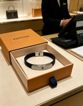 Louis Vuitton Monogram Plate Leather Bracelet