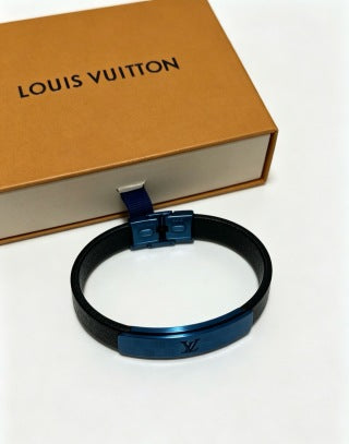 Louis Vuitton Azure Monogram Leather Bracelet