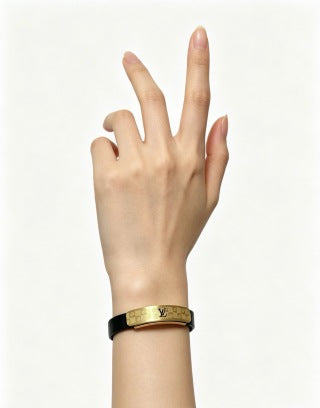 Louis Vuitton Monogram Engraved Leather Bracelet