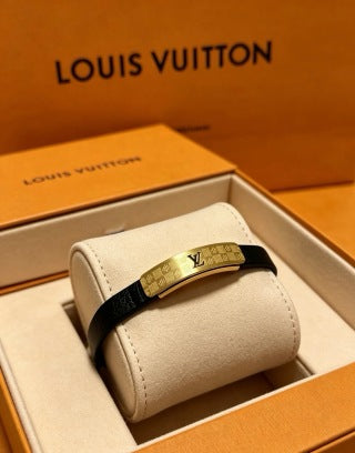 Louis Vuitton Monogram Engraved Leather Bracelet