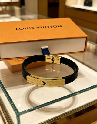 Louis Vuitton Monogram Engraved Leather Bracelet