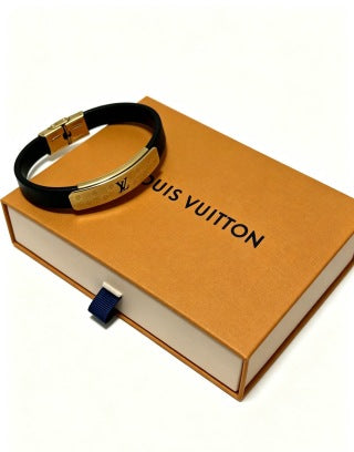 Louis Vuitton Monogram Engraved Leather Bracelet