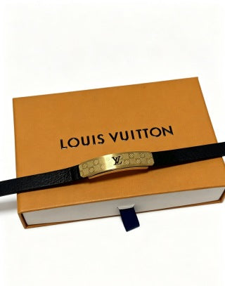 Louis Vuitton Monogram Engraved Leather Bracelet