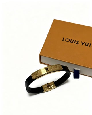 Louis Vuitton Monogram Engraved Leather Bracelet