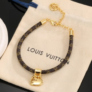 Louis Vuitton Heart Charm Monogram Cord Bracelet