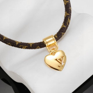 Louis Vuitton Heart Charm Monogram Cord Bracelet