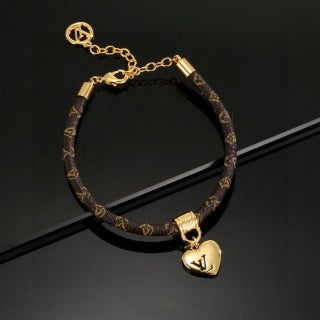 Louis Vuitton Heart Charm Monogram Cord Bracelet