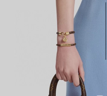Louis Vuitton Monogram Leather Charm Bracelet