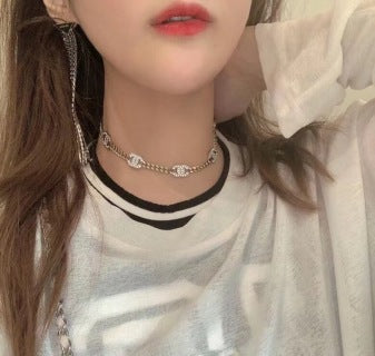 Chanel Elegant Crystal Link Chain Necklace