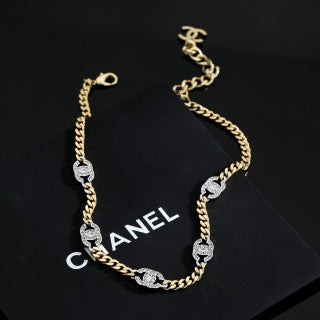 Chanel Elegant Crystal Link Chain Necklace