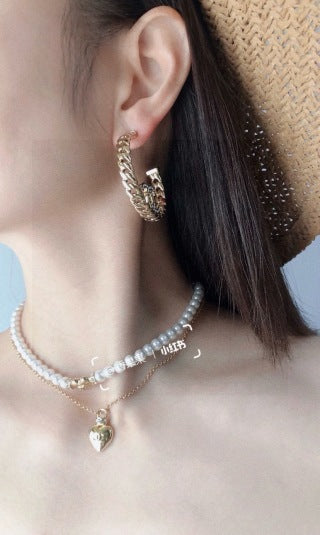 Chanel Elegant Crystal Double C Hoop Earrings