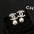 Chanel Timeless Pearl Charm Drop Earrings