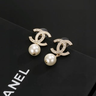 Chanel Timeless Pearl Charm Drop Earrings