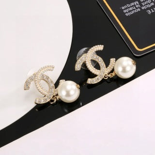 Chanel Timeless Pearl Charm Drop Earrings