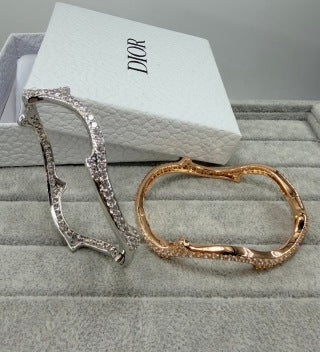 Dior Valentina Crystal Ribbon Sculptural Cuff Bracelet