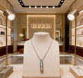 Gucci Engraved Cylinder Charm Chain Necklace