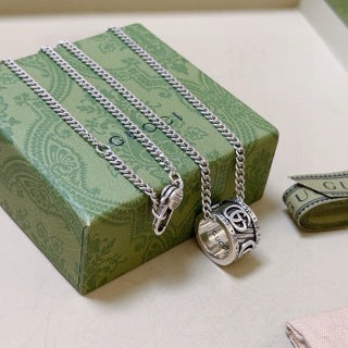 Gucci Horsebit Cylinder Charm Chain Necklace