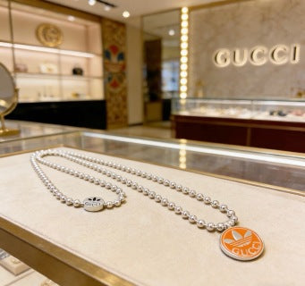 Gucci Interlocking G Round Enamel Medallion Necklace