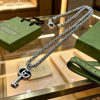 Gucci Interlocking G Key Pendant Chain Necklace