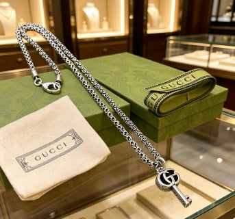 Gucci Interlocking G Key Pendant Chain Necklace