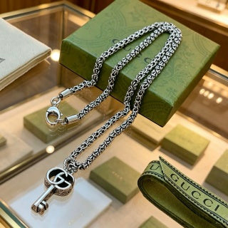 Gucci Interlocking G Key Pendant Chain Necklace