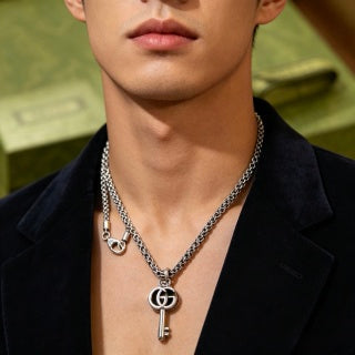 Gucci Interlocking G Key Pendant Chain Necklace