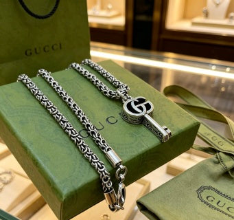 Gucci Interlocking G Key Pendant Chain Necklace