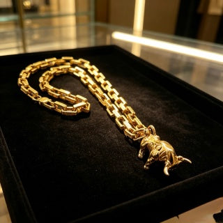 Gucci Animal Charm Box Link Chain Necklace