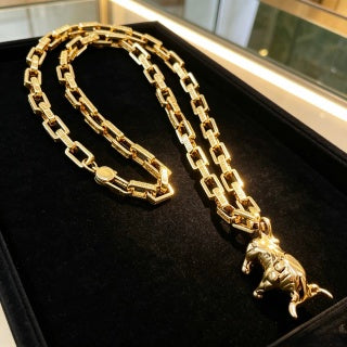 Gucci Animal Charm Box Link Chain Necklace