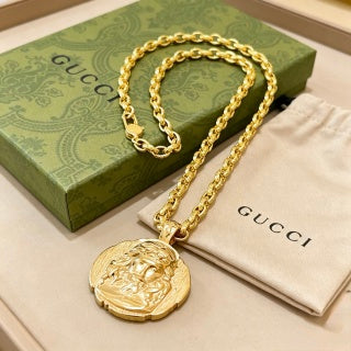 Gucci Vintage Medallion Coin Pendant Necklace