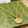Gucci Vintage Medallion Coin Pendant Necklace