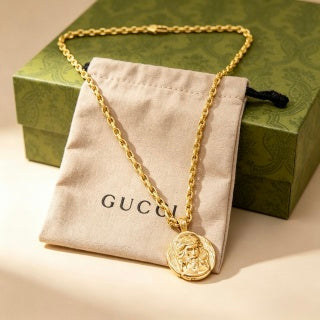 Gucci Vintage Medallion Coin Pendant Necklace