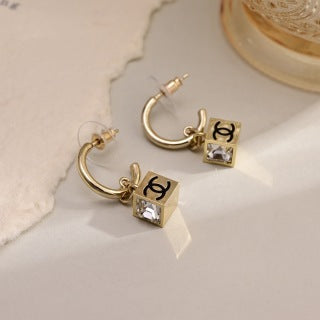 Chanel Minimal Square CC Earrings