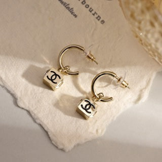 Chanel Minimal Square CC Earrings