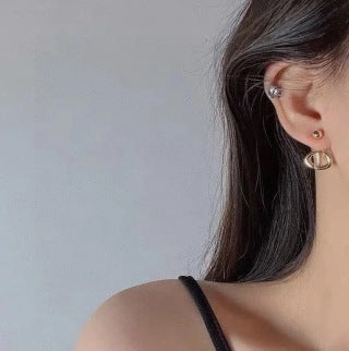 Dior Valentina Pearl CD Drop Hoop Stud Earrings