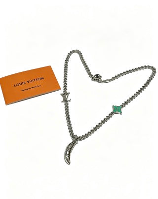 Louis Vuitton Monogram Crescent & Star Charm Necklace