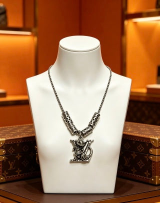 Louis Vuitton Monogram Voyage Emblem Necklace