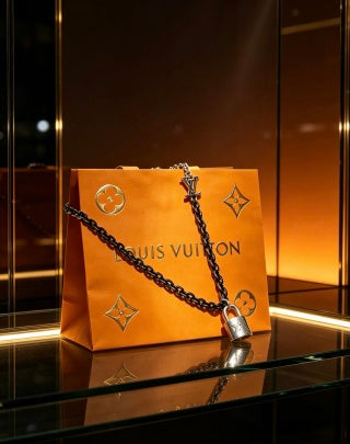 Louis Vuitton Monogram Lock Pendant Chain Necklace