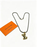 Louis Vuitton Monogram Contrast Initial Pendant Necklace
