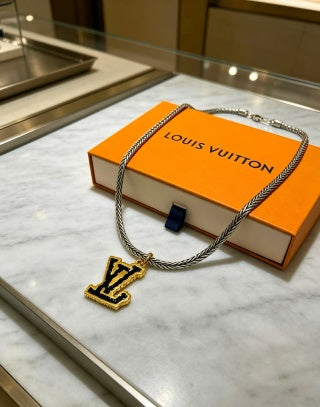 Louis Vuitton Monogram Contrast Initial Pendant Necklace
