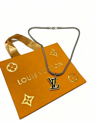 Louis Vuitton Monogram Contrast Initial Pendant Necklace