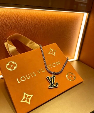 Louis Vuitton Monogram Contrast Initial Pendant Necklace