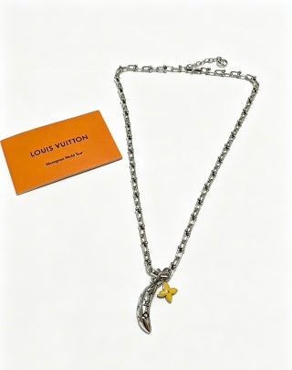 Louis Vuitton Monogram Crescent Charm Necklace