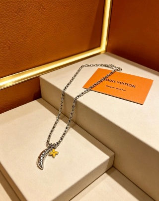 Louis Vuitton Monogram Crescent Charm Necklace