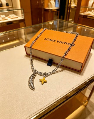 Louis Vuitton Monogram Crescent Charm Necklace