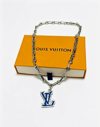 Louis Vuitton Monogram Enamel Initial Pendant Necklace