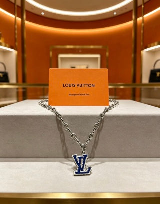 Louis Vuitton Monogram Enamel Initial Pendant Necklace