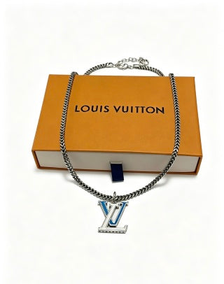 Louis Vuitton Monogram Initial Pendant Chain Necklace