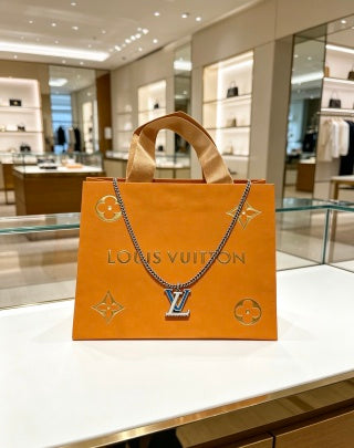 Louis Vuitton Monogram Initial Pendant Chain Necklace